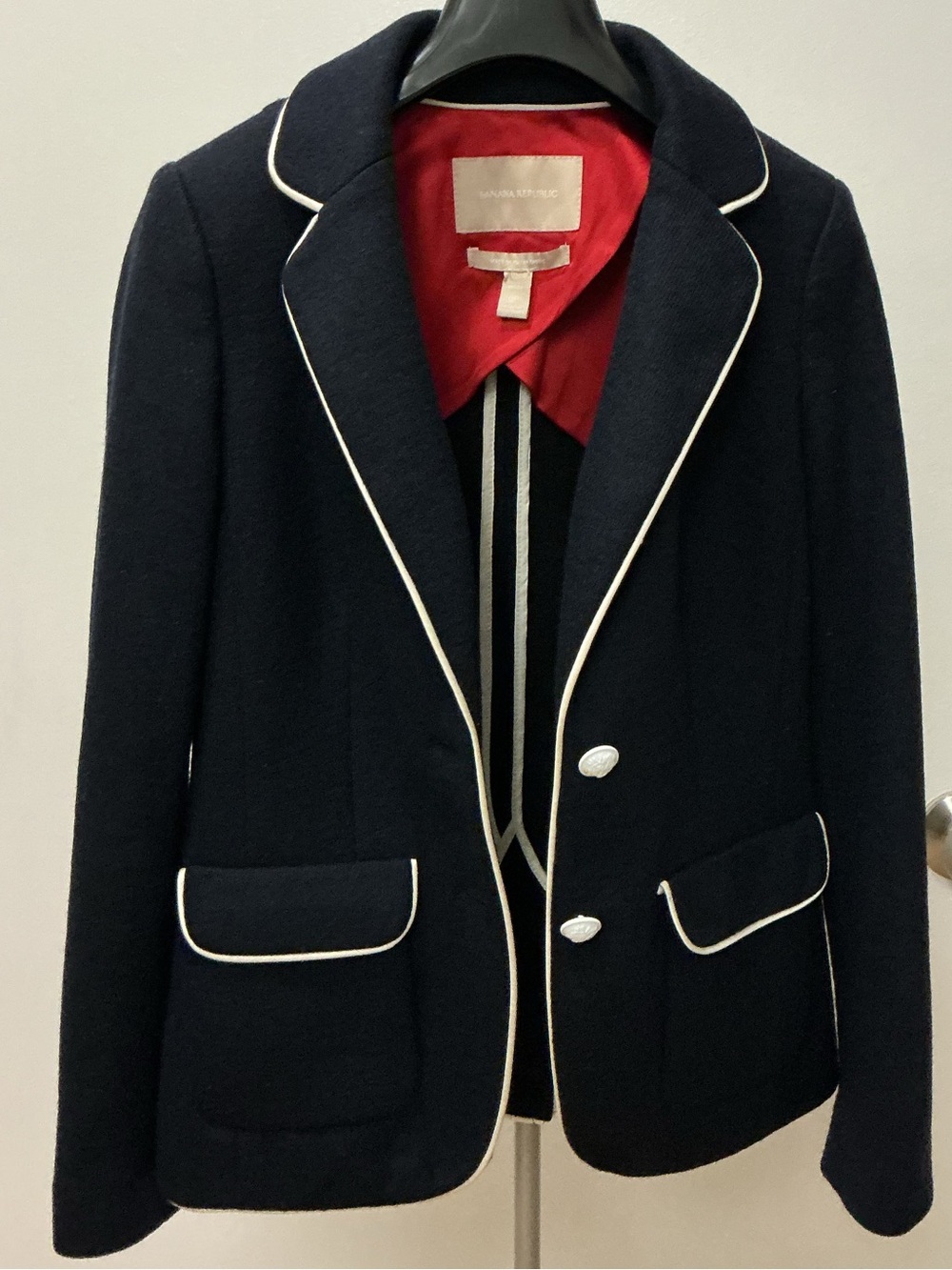 Banana Republic Italian Wool Navy Blazer Size 0P